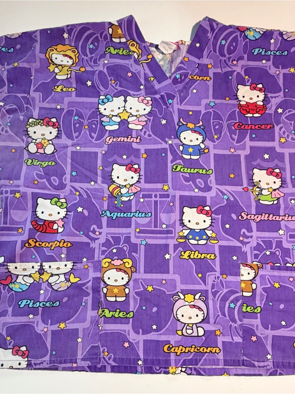 Hello Kitty Zodiac Scrub Top - Purple